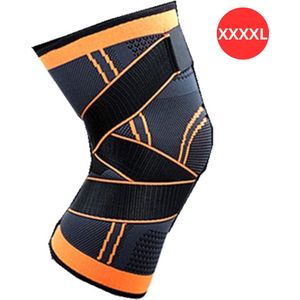 Kniebrace - Sportbrace Knie - Knee Sleeves - Knee Sleeves Powerlifting - Compressie Knie Brace - Knee Wraps - Knee Support - Dames - Heren - Oranje - Maat XXXXL