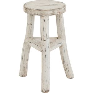 J-Line Kruk Ibiza Rond Hout White Wash