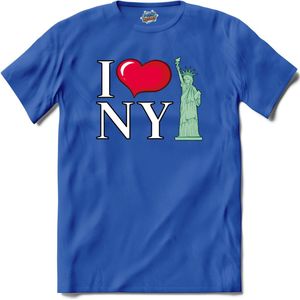 I Love New York | New York - Vintage - T-Shirt - Unisex - Royal Blue - Maat M