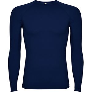 2 Pack Donker Blauw thermisch sportshirt met raglanmouwen naadloos model Prime maat M-L