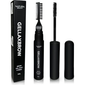 GELLAXBROW - Brow Gel-Wax Hybrid met 3 applicators - Borstel 1, Borstel 2 en Kam- Unieke Combinatie Van Wenkbrauwgel en Wenkbrauwwax - Brow Sculpt - Waterproof - Brow Gel - Brow Freeze - Instagram Brows - Brow Wax - Lamineren brow - Transparent - 9ML