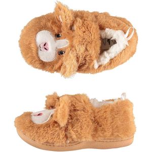 Apollo Kinder dieren pantoffels/sloffen hamster - maat 27-28 - bruin - warm voor de winter