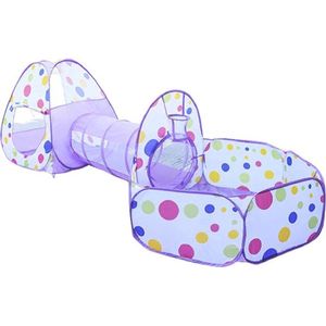 Velox Speeltunnel Kinderen Paars - Kruiptunnel - Speelgoed Rups - Ballenbak - Speeltent - Opvouwbaar - Indoor & Outdoor - Drie-delig