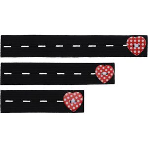Be Mammy - Damesbroekverlenging Rubber – 3-Pack – Zwart/Rood - BE-BE20-126-BB-N