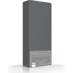 Comfortabele Dubbel Jersey Topper Hoeslaken Antraciet | 180x200| Heerlijk Zacht | Extra Dikke Kwaliteit