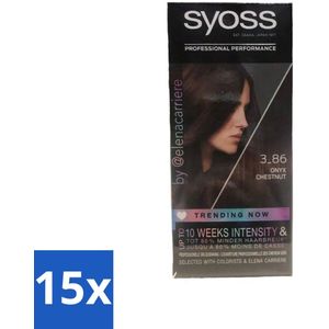 15 x Syoss - Haarverf - 3-8 Donker Goudbruin - 1 Haarkleuring - Haarkleur - Haarverzorging - Haarkleurproduct