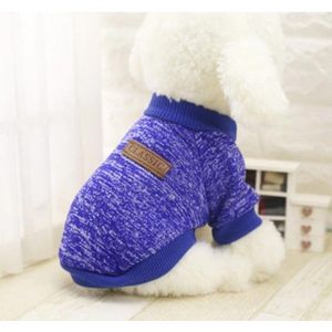 Hondentrui | Trui voor kleine hondjes| Wolle trui | Dog Jacket | Hondenjas| warme trui voor dieren| animal clothes| Blauw | Maat S| extra zachte stof