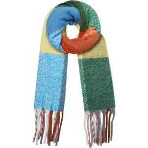Wintersjaal Franjes - - Herfst/Winter - Dikke Warme Sjaals - Luxe - Acryl - Groen/Blauw