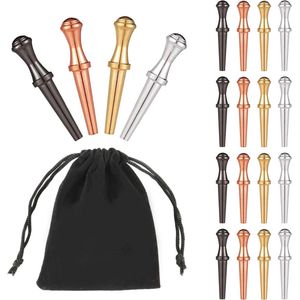 Allecto Plus - Cribbage-Pinnen in 4 Kleuren voor Traditionele Bordspellen - Set van 16 - Messing Metalen - Met Zwarte Opbergzak - Geschikt voor 1/8 Gat - Gemakkelijk Vast te Pakken