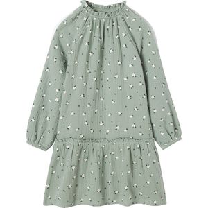 Vertbaudet - Jurk - Katoen - Bloemenprint - Ruche aan de onderrand