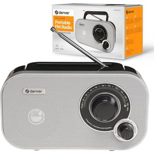 Analoge FM-radio met batterij- en netvoeding - Denver TR-51WHITE