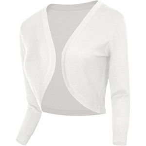 Dames V-Hals Korte Gebreide Cardigan met Driekwart Mouwen