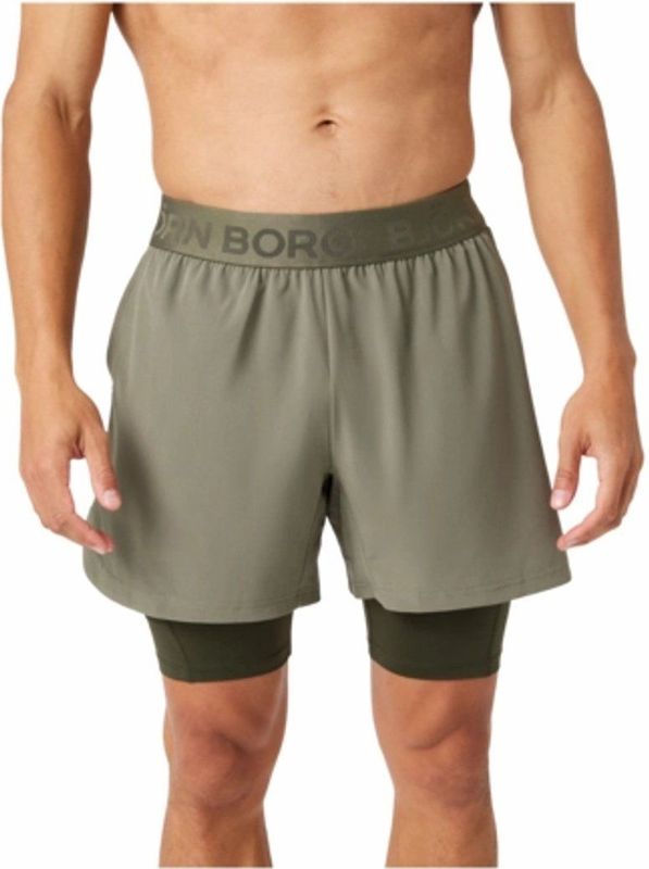 Björn Borg - Borg 2 In 1 Shorts - Sportbroek - Dusty Olive