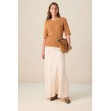 Sissy-Boy - Lichtbruine Trui - Katoen - Met Parel Details