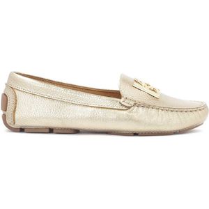 Gold moccasins on a comfortable sole