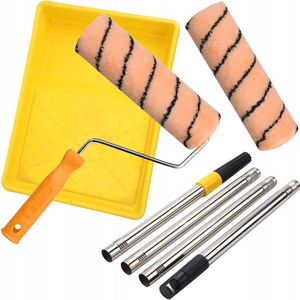 Oranje schilderset uitbreiding met handvat + bak 2x roller reserve