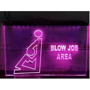 Neon Lamp Blow Job Area - Paars - Neon Sign - Led Neon Light - Blowjob Area - Dimbaar - Nachtlamp - Neon Verlichting - Sfeer Verlichting - Wandlamp - Inclusief Ophangketting