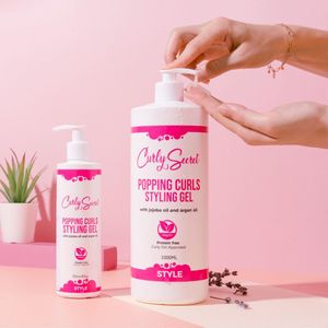 Curly Secret | Popping Curls Styling Gel | 1 liter met pomp | CG Methode | Krullend Haar | Vegan