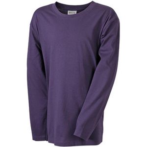 James and Nicholson Kinderen/Kinderen T-Shirt met middellange mouwen en lange mouwen (Aubergine)