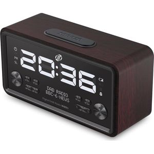 Equivera Wekkerradio Op Netstroom - Klokradio - Wekkerradio - Klokradio Met Wekker - Wekkerradio Dab - Wekker Dab Radio