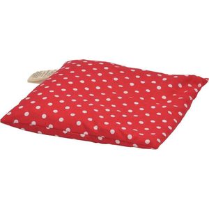 Druivenpitkussen Classico - 24 x 25cm - Rood met Witte Bollen