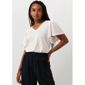 Minus Rianne V-neck T-shirt Tops & T-shirts Dames - Shirt - Gebroken wit - Maat XS