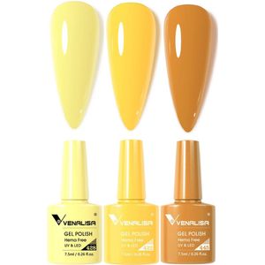 Venalisa UV Gellak Geel Combi - 22.5 ml (3x 7.5 ml) - Gele Gellak - Gellac Geel - Gellak Yellow - Gellak Set Geel - Gellak Kleuren - Venalisa Gellak - Gellak Nagellak