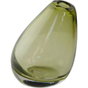 Home Delight - Vaas 'Yara' (Glas, 15.5cm hoog, groen)