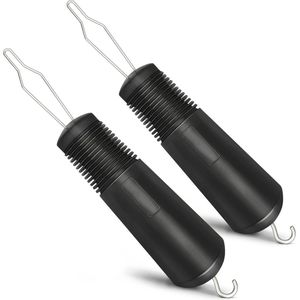 Knoophaak - Ritshulpmiddel - 2-pack - Knoophaakgereedschap - Aankleedhulpmiddel met één hand - Knoophulpmiddel voor ouderen en gehandicapten - Zwart