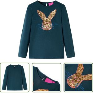 vidaXL Lang Mouw - Kinderhemd - Kindershirt met lange mouwen 104 donkergroen - Meisjeskleren - Jongenskleren - Groen Hemd