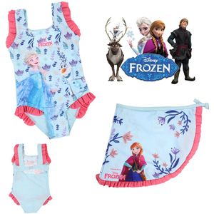 Disney Frozen Zwemset - Badpak + Sarong - Elsa en Olaf - Maat 122/128