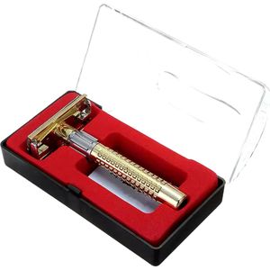 Prachtige Retro Stijl Safety razor vlindersluiting + scheermesje - Scheermes - Double edge - Scheerapparaat - Veiligheid scheermes -Klassiek Scheermes - Goud kleurig