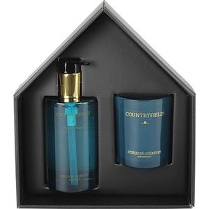 Countryfield - Elegance - Gift box - hand wash & kaars - blauw - kerst - geschenkset vrouwen