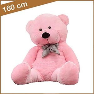 Grote roze knuffelbeer 160 cm. Grote Knuffelbeer XL 160 cm - XXL Mega Teddybeer 160 cm - Valentijnsknuffel -Knuffel Beer 160 cm - Grote roze Reuze Pluche Knuffelbeer - Knuffeldier - XXL roze knuffelbeer