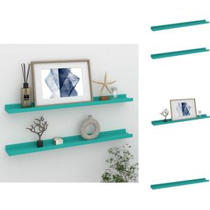 vidaXL Wandschap - Blauw MDF - 80 x 9 x 3 cm - Stevig en Duurzaam - Wandsteun