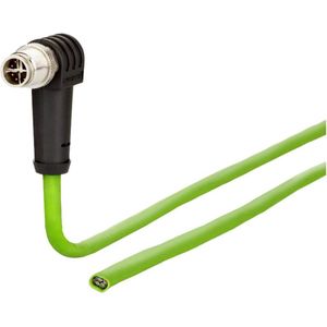 Metz Connect 142M2XA0010 M12 Netwerkkabel, patchkabel CAT 6A S/FTP 1.00 m Groen PUR-mantel, Zuurbestendig, Ozonbestendi