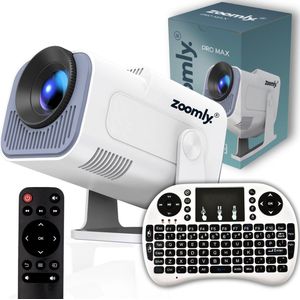 Zoomly® Pro MAX Beamer 2025 - Smart Projector - Mini Beamer - Full HD 1080p - Sinterklaas Cadeautje - Home Cinema - iOS & Android - 10.000 Lumen - Incl. Smart Remote