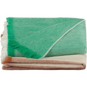 Plaid/Throw Gestreept Botanic Green - Alpaca Wol