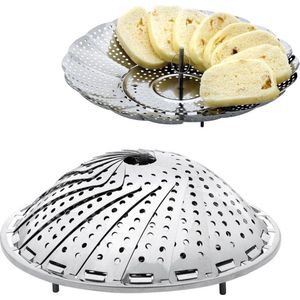 Stoommand Edelstaal Opvouwbaar 17-28 cm - Stoominzet - Groentenstomer