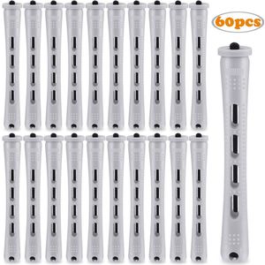 60 Stuks - Krulspelden - Haarrollers - Hair Curler - Heatless Curls - Heatless Haarkruller - Kleine Krullen - Bevestigingsklem - Haarkrullers & -Rollers - Haaraccessoires - Kappersgereedschap - Gemakkelijke En Natuurlijke Krullen - Grijs
