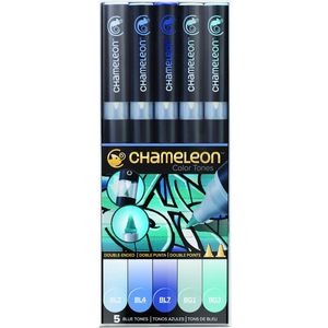 Set 5 Chameleon stiften, blauwe tinten