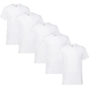 Fruit of the Loom - 5 Pack Original V-Hals T-Shirt - Wit XXL