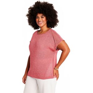 Dunne opengewerkte trui, korte mouwen