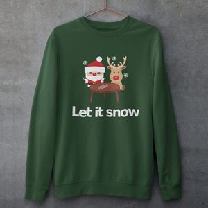 Lekker Waus Foute Kersttrui Groen - Let It Snow - Maat XXL - Kerst Outfit Dames & Heren