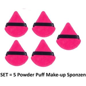 Powder Puff - Make-up Sponsje - Beauty Blender - Poederspons - Powder Puff Driehoek - Zacht - 5 stuks - Donker Roze - Underdog Tech