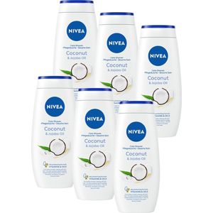 NIVEA Coconut Douchecrème - Body Wash - Bevat jojobaolie - Voordeelverpakking - 6 x 750 ml