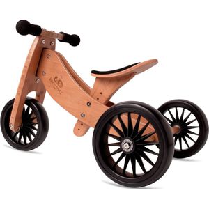 Kinderfeets 2-in-1 houten loopfiets & driewieler Tiny Tot Plus - bamboe