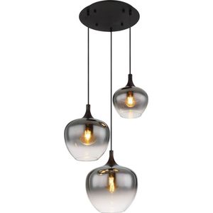 Hanglamp MAXY 3-lichts Zwart, Smoked