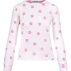 P.J. Salvage - Pyjama - Elfenbein - Butter-Jersey - Kussmund-Aufdruk