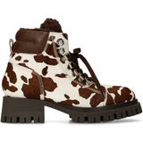 SACHA - Enkellaarsjes - Donkerbruin - Leer - Blokhak